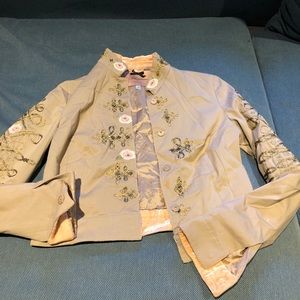 hand embroidered jacket made in italy